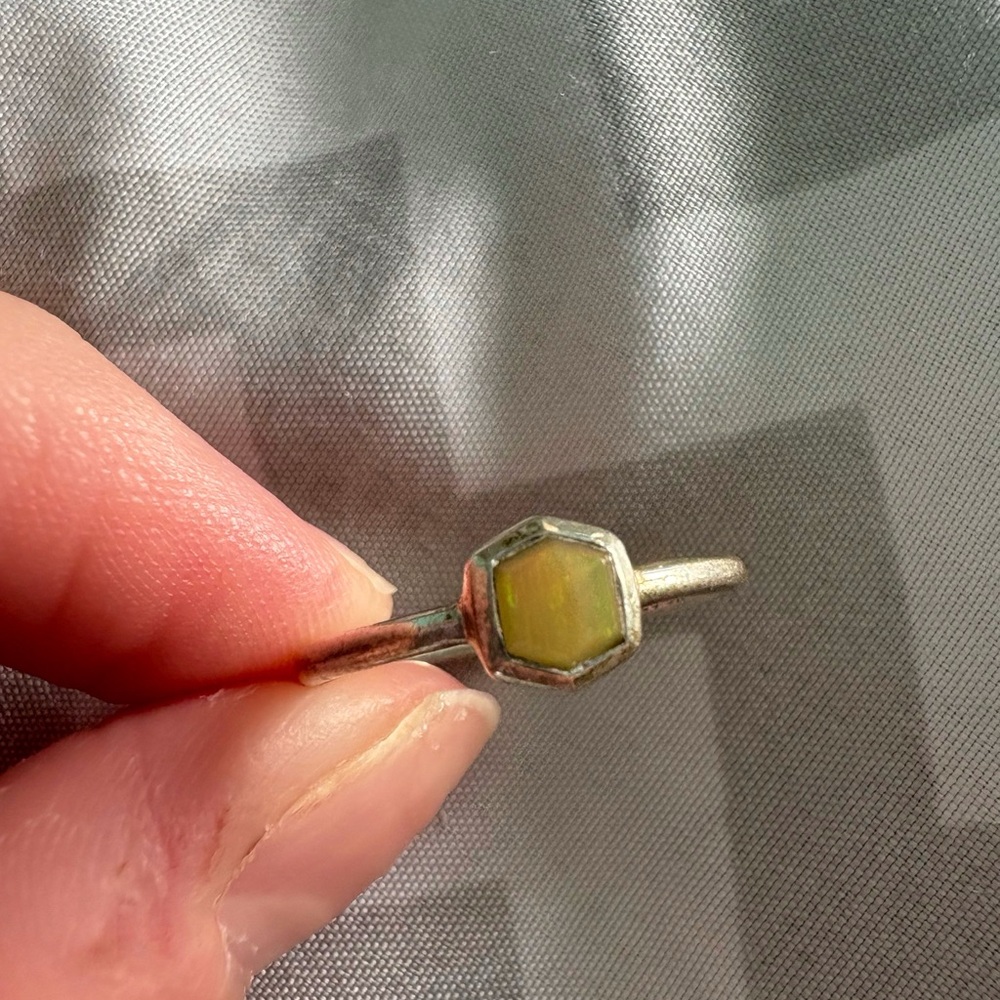 Kendra Scott Sterling Silver Davie Opal Ring size 8